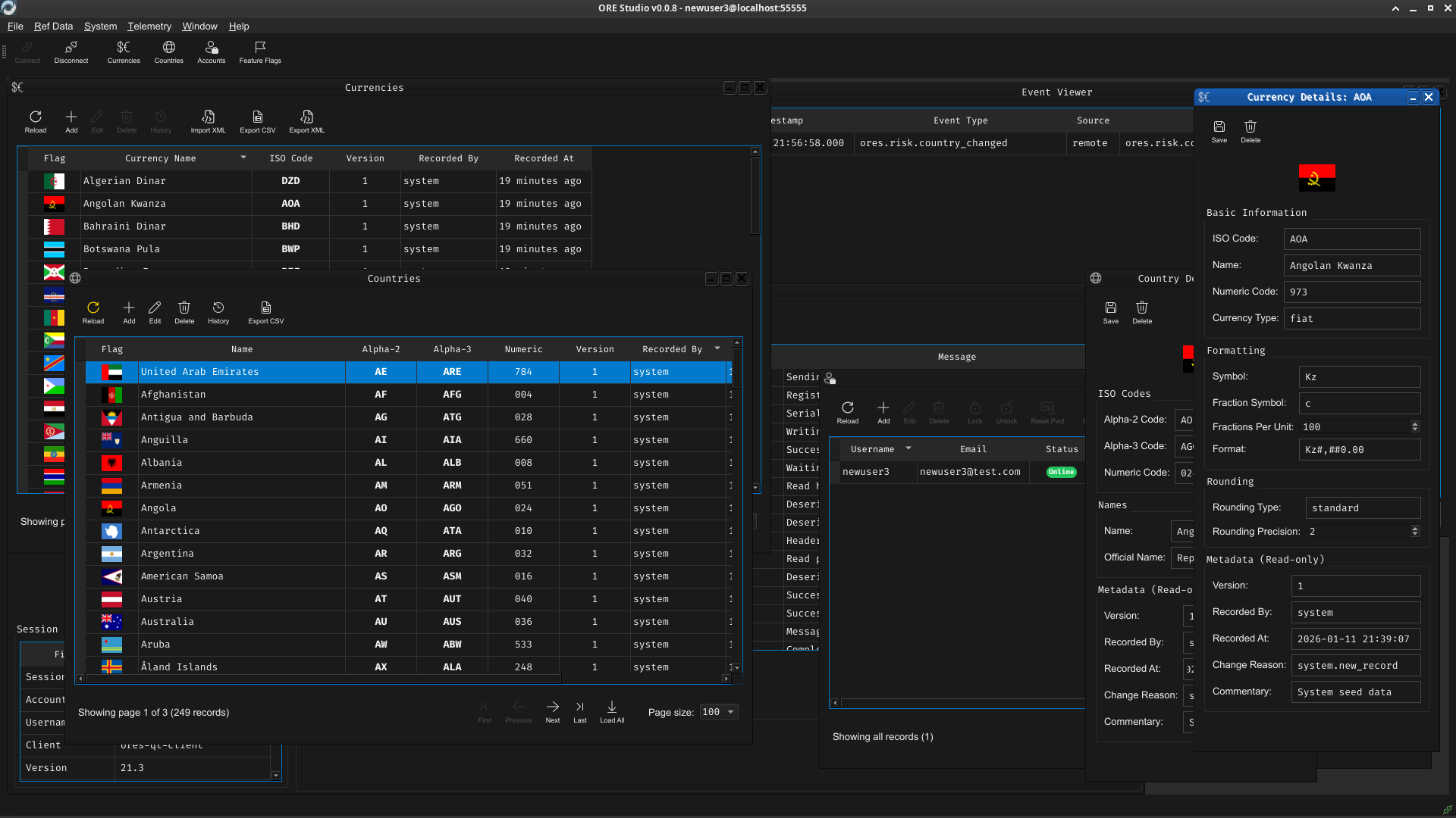 ORE Studio Qt User Interface